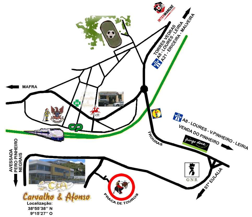 Mapa Malveira, Sede